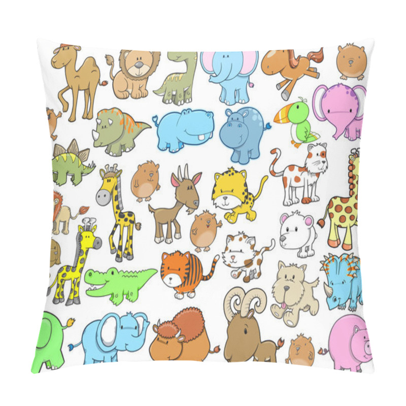 Personality  Animal Design Elements Vector Set Pillow Covers