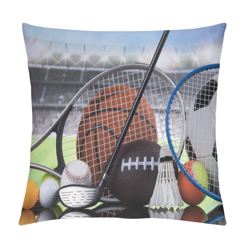 Personality  Sport Equipment And Balls Background Pillow Covers