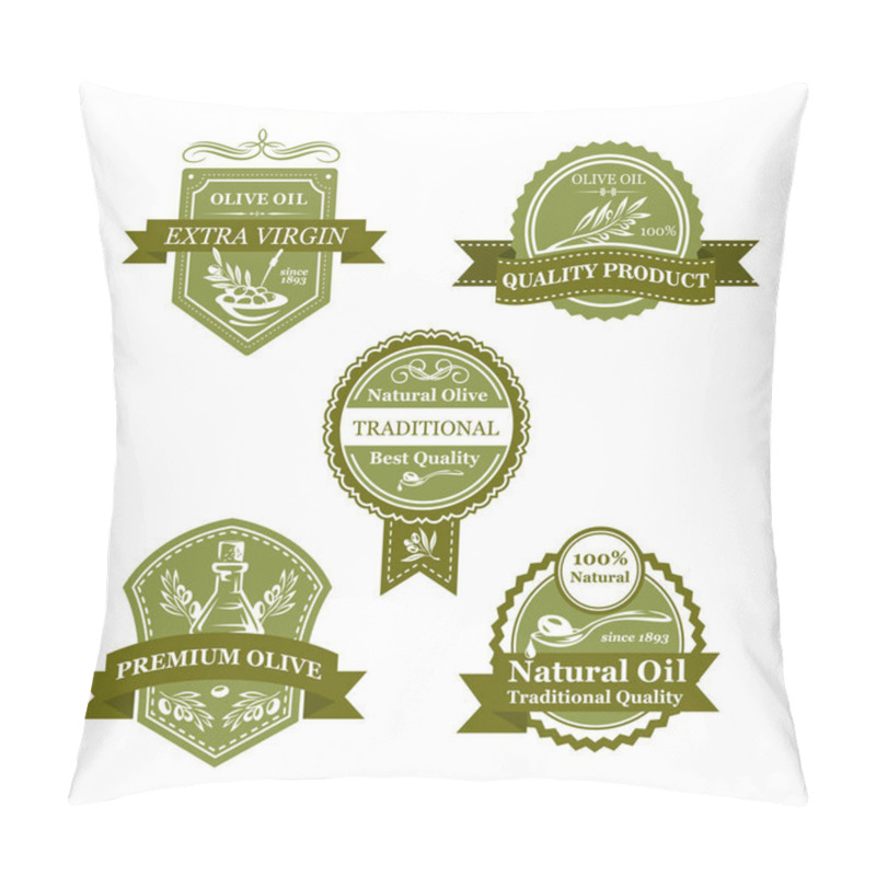 Personality  Olive Product Badge Set Of Oil Bottle Label Design Pillow Covers