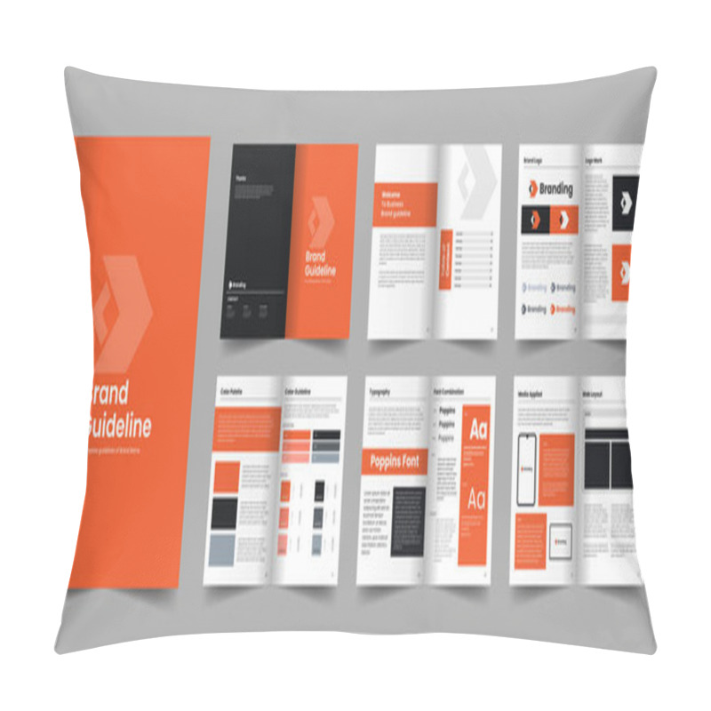 Personality  Brand Guideline Template And Landscape Brand Identity Guidelines Layout Pillow Covers