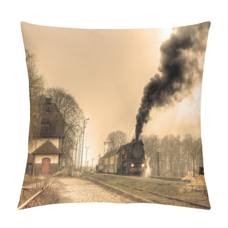 Personality  Old Retro Steam Train Pillow Covers