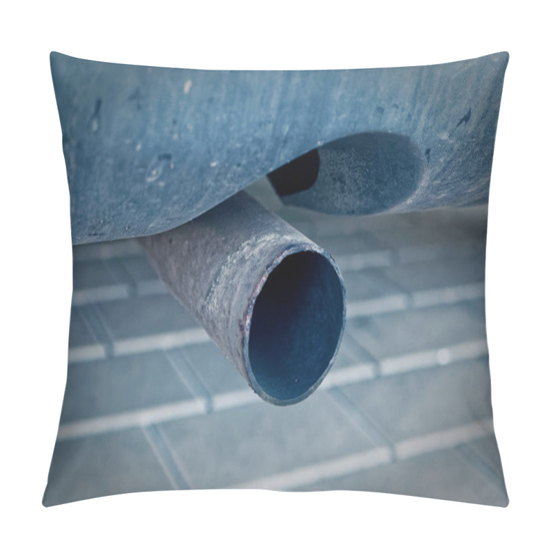 Personality  Exhaust Of A Diesel Car To Illustrate The Diesel Exhaust And Carbon Dioxide Emissions Pillow Covers