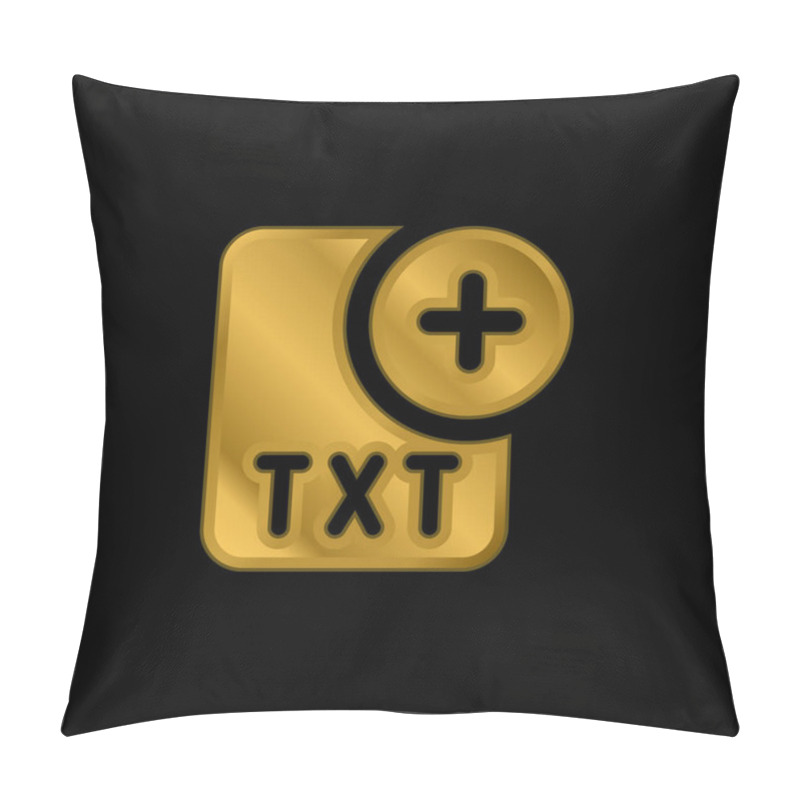 Personality  Add Gold Plated Metalic Icon Or Logo Vector Pillow Covers