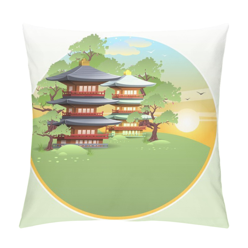 Personality  Japanese Landscape Label 2 Pillow Covers