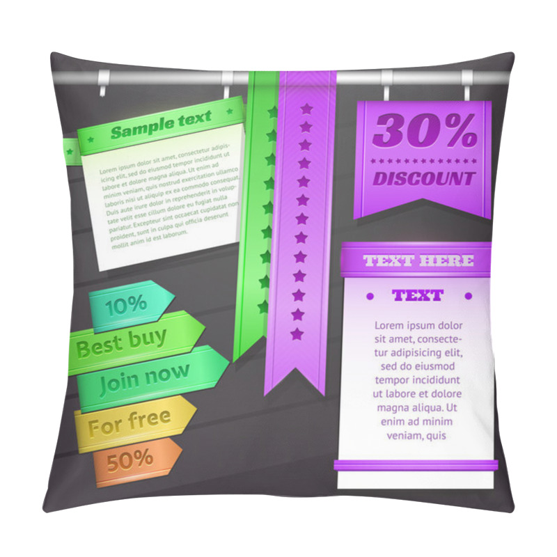 Personality  Web Discount Banner Or Label. Vector Illustration Pillow Covers