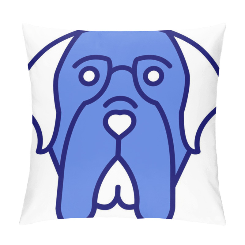 Personality  English Mastiff Dog Head Icon Vector Illustration Pillow Covers