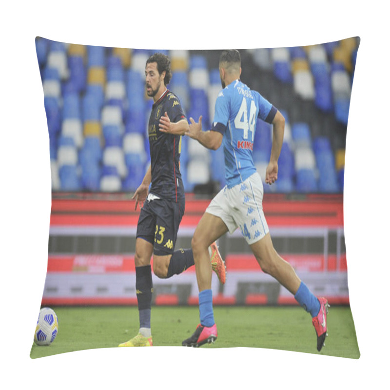 Personality  Mattia Destro Player Of Genoa, During The Match Of The Italian SerieA Championship Between Napoli Vs Genoa Final Result 6-0, Match Played At The San Paolo Stadium In Naples. Pillow Covers