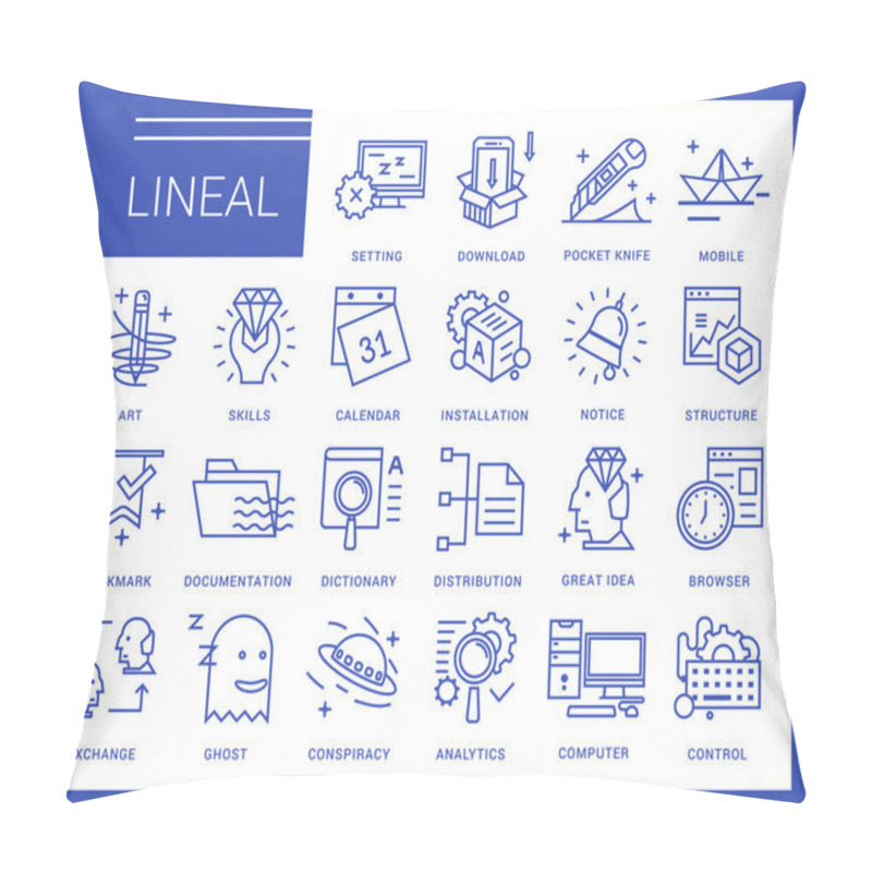 Personality  Line Vector Icons In A Modern Style. Pillow Covers