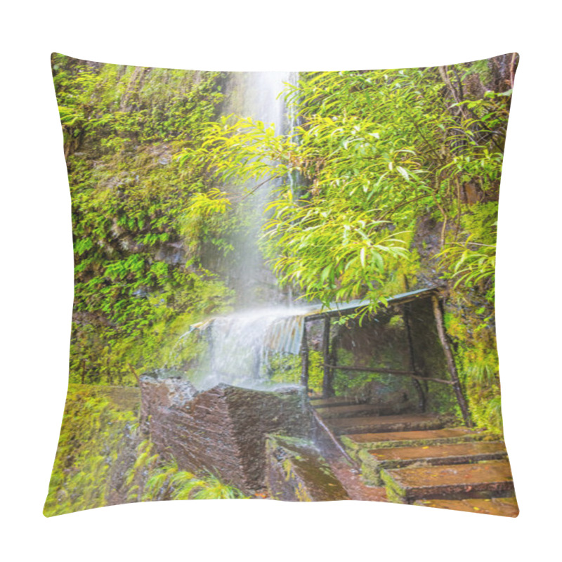 Personality  Tropical Waterfall, Madeira Pillow Covers