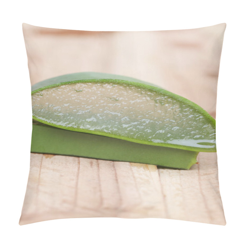 Personality  Aloe Vera Slice On Wooden Floor. Pillow Covers