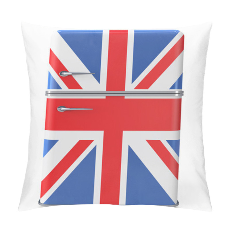 Personality  Retro Refrigerator With The British Flag On The Door Pillow Covers