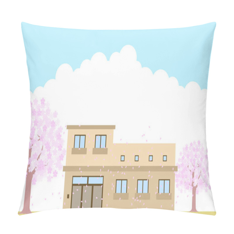 Personality  Cherry Blossoms In Full Bloom And Background Material For Group Homes Pillow Covers