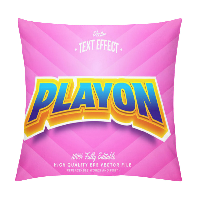 Personality  Playon Text Effect 3D Editable Font Background Pink Pillow Covers