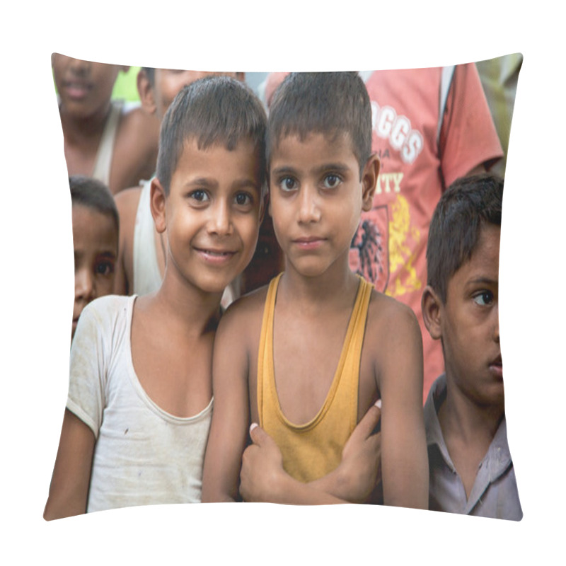 Personality  Group Of Cheerful Indian Boys Posing In Front Of The Camera In I Pillow Covers