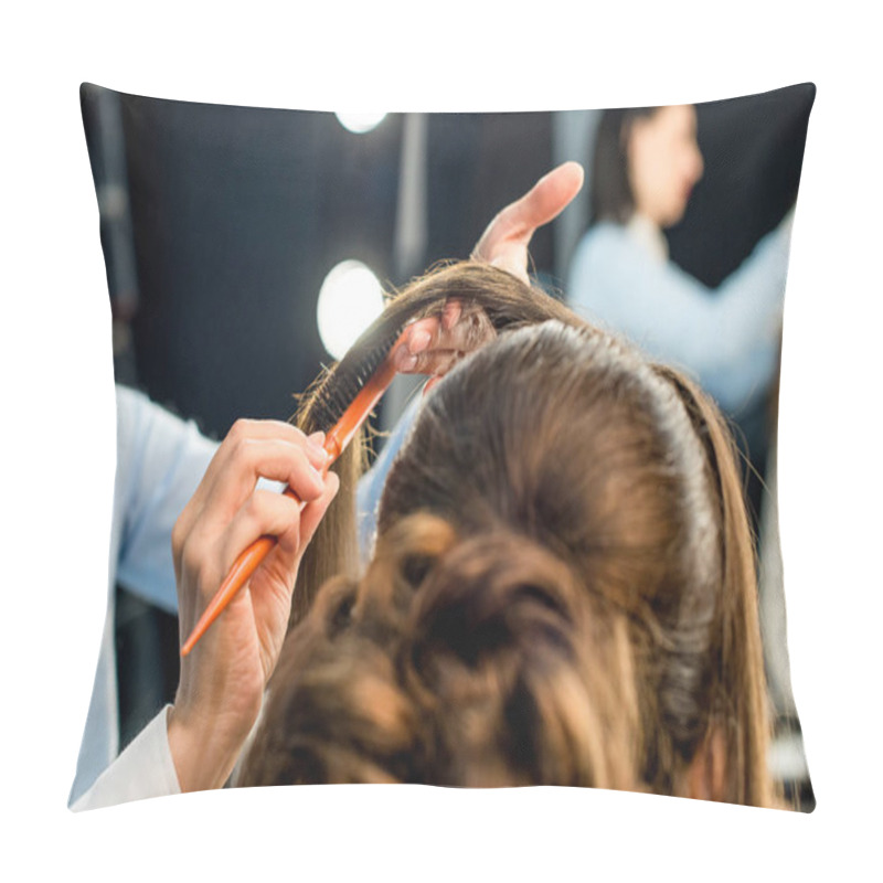 Personality  Hairdresser Doing Hairstyle Pillow Covers