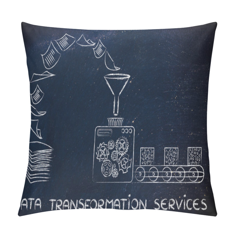 Personality  Concept Of Data Transformation Services Pillow Covers