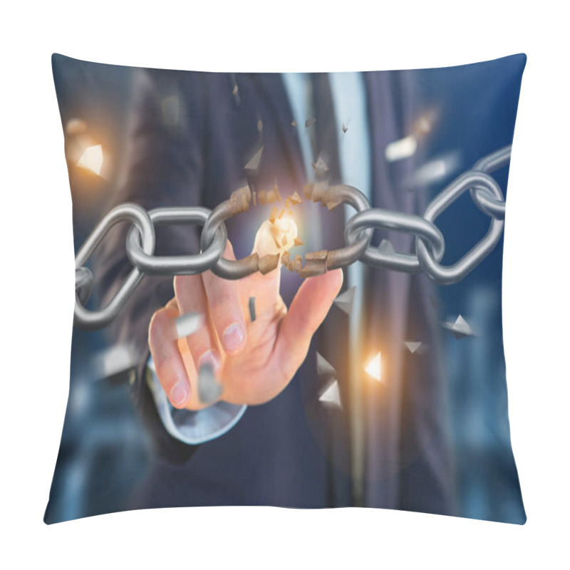 Personality  Weak Link Of A Broken Chain Exploding - 3d Render Pillow Covers