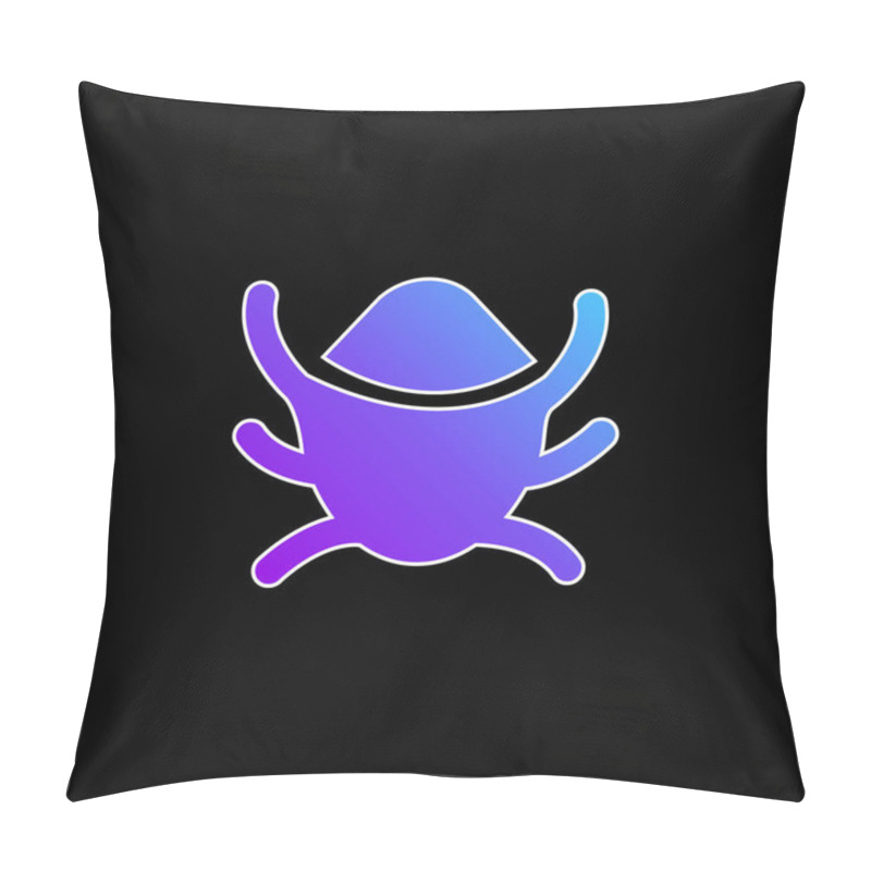 Personality  App Bug Blue Gradient Vector Icon Pillow Covers