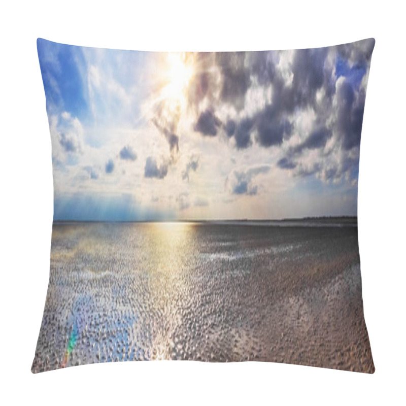 Personality  Hikers Are Crossing The Wadden Sea To The Frisian Island Baltrum At Low Tide Pillow Covers