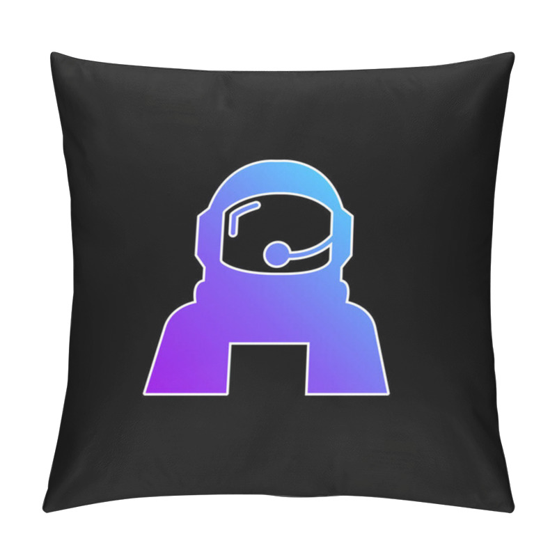 Personality  Astronaut Helmet Protection For Outer Space Blue Gradient Vector Icon Pillow Covers