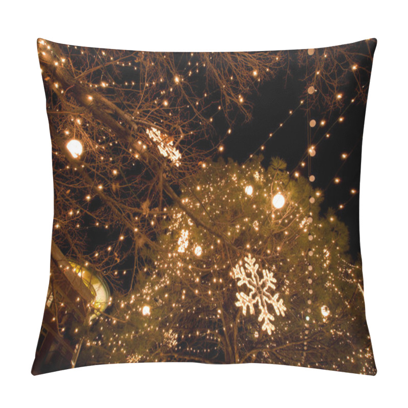 Personality  Tree Decorated With Ligths. Pillow Covers