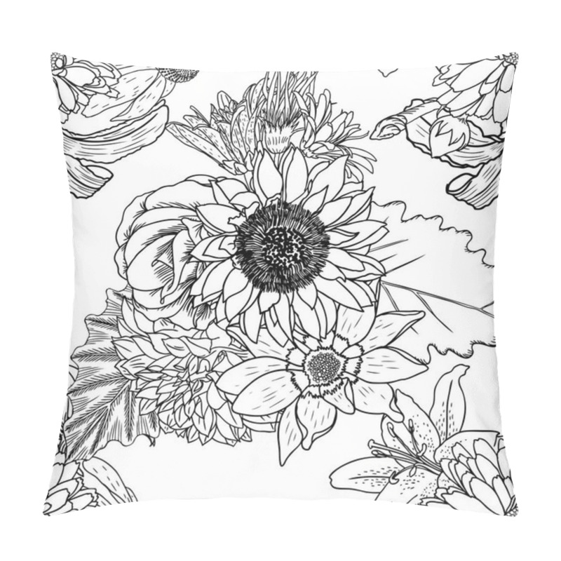 Personality  Floral Drawing Seamless Pattern  Pillow Covers