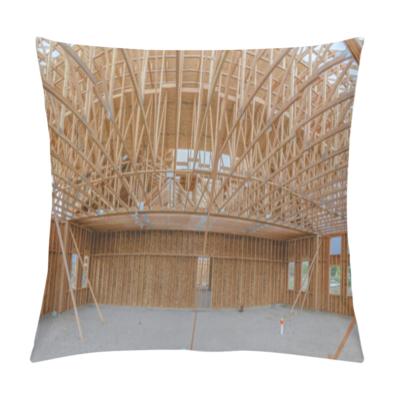 Personality  Wide Angle Of Construction Building Interior Pano Pillow Covers