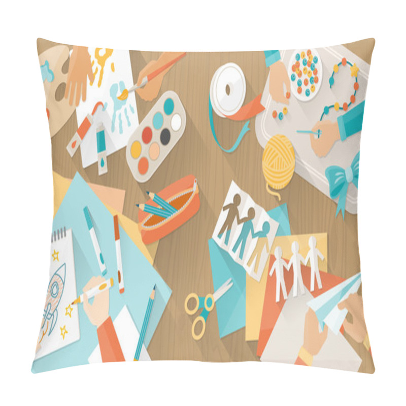 Personality  Happy Creative Kids Playing Pillow Covers