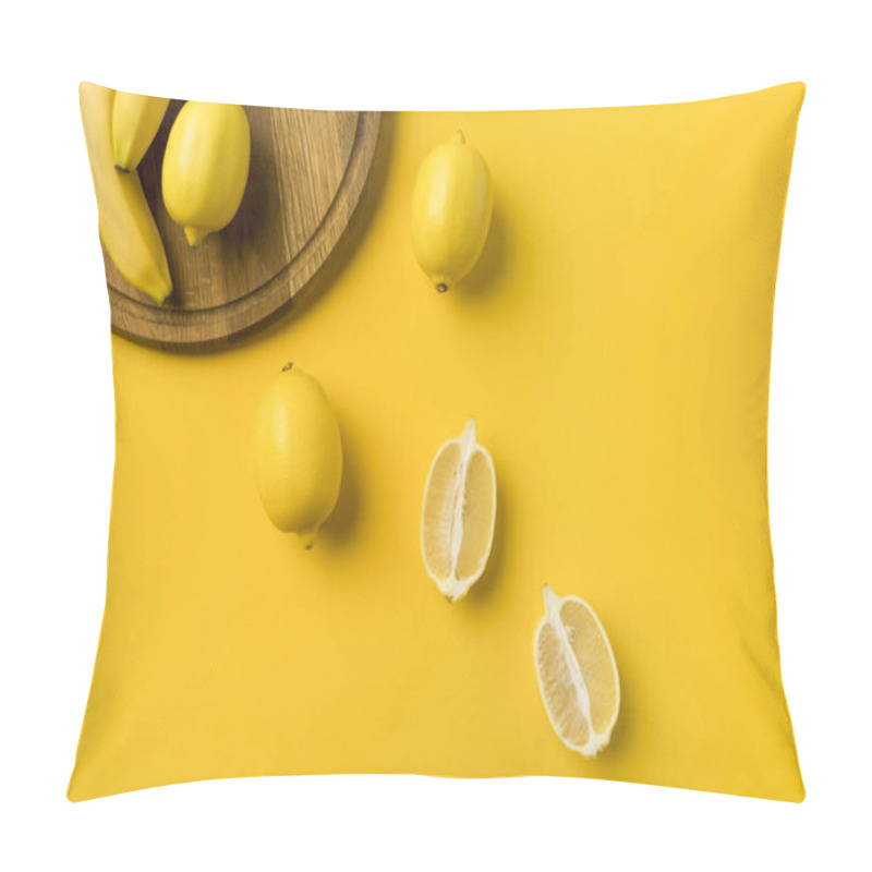 Personality  Lemons And Bananas With Wooden Board Pillow Covers