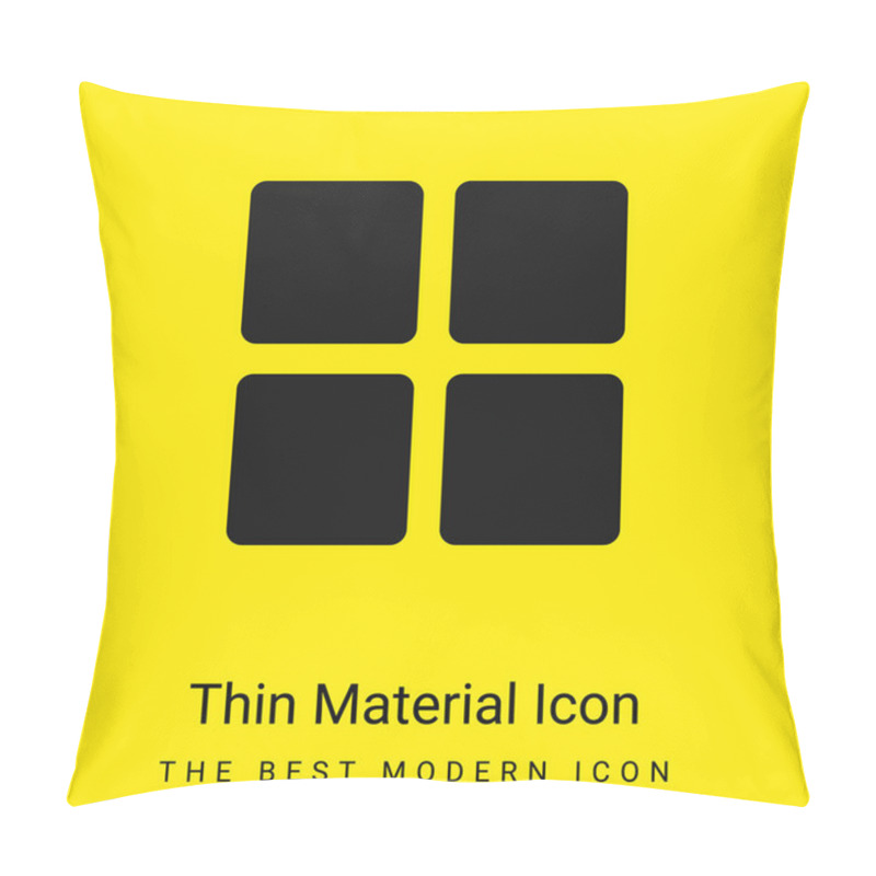 Personality  Blocks Minimal Bright Yellow Material Icon Pillow Covers