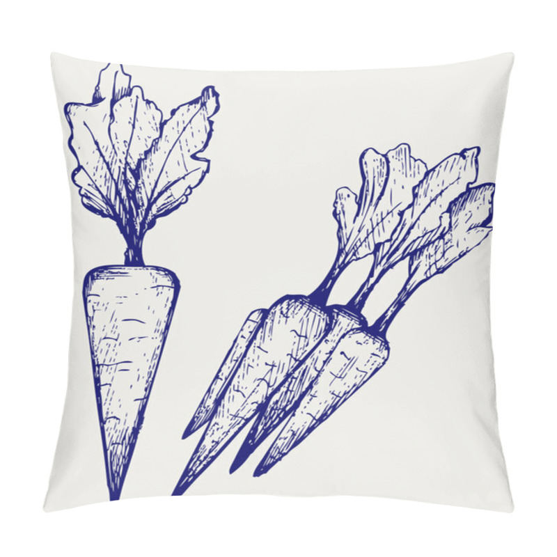 Personality  Carrot Vegetable With Leaves Pillow Covers