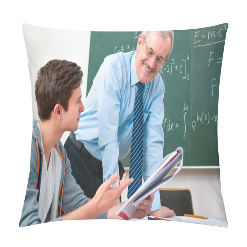 Personality  Student With A Teacher In Classroom Pillow Covers