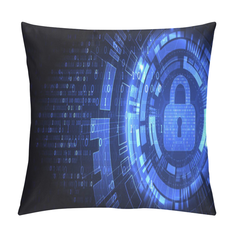 Personality  Protection Concept. Protect Mechanism, System Privacy. Vector Illustration Pillow Covers