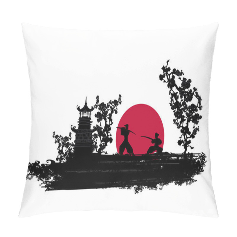 Personality  Japanese Samurai Fighter Silhouette Pillow Covers