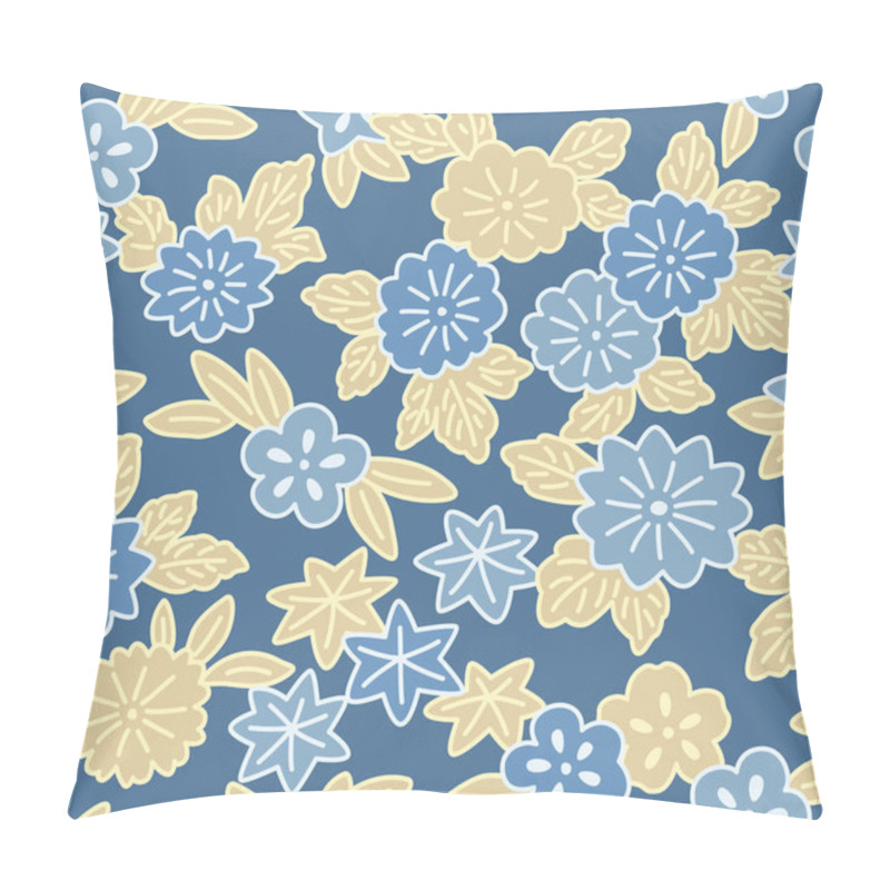 Personality  Japanese Pretty Flower Leaf Vector Seamless Pattern Pillow Covers