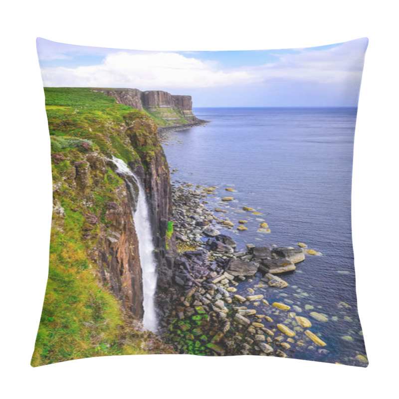 Personality  Kilt Rock Coastline Cliff In Scottish Highlands Pillow Covers