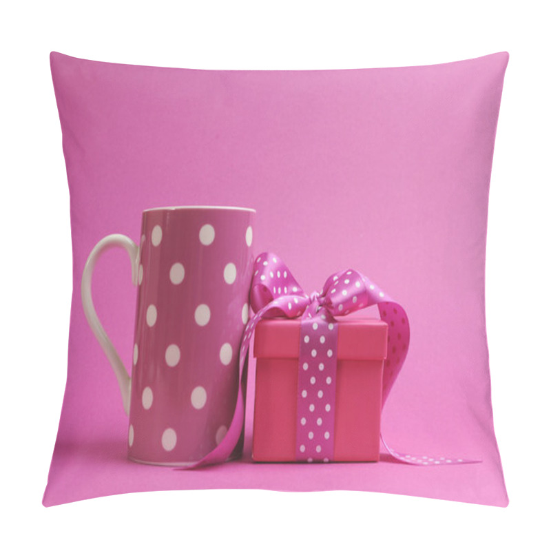 Personality  Pretty Pink Polka Dot Coffee Mug And Pink Present Pillow Covers