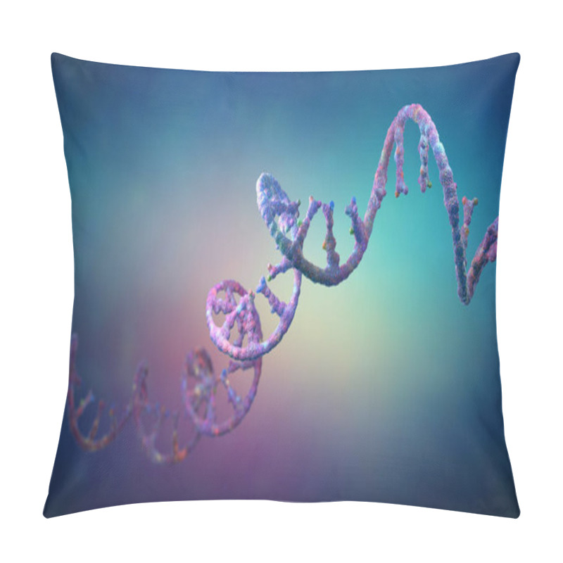 Personality  Ribonucleic Acid Strands Consisting Of Nucleotides Important For Protein Bio-synthesis - 3d Illustration Pillow Covers