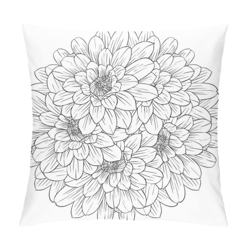 Personality  Vector Drawing Flower Of Lily Pillow Covers