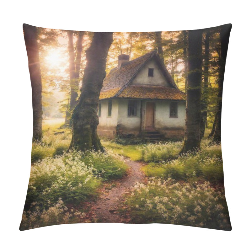 Personality  Old House In The Forest Pillow Covers