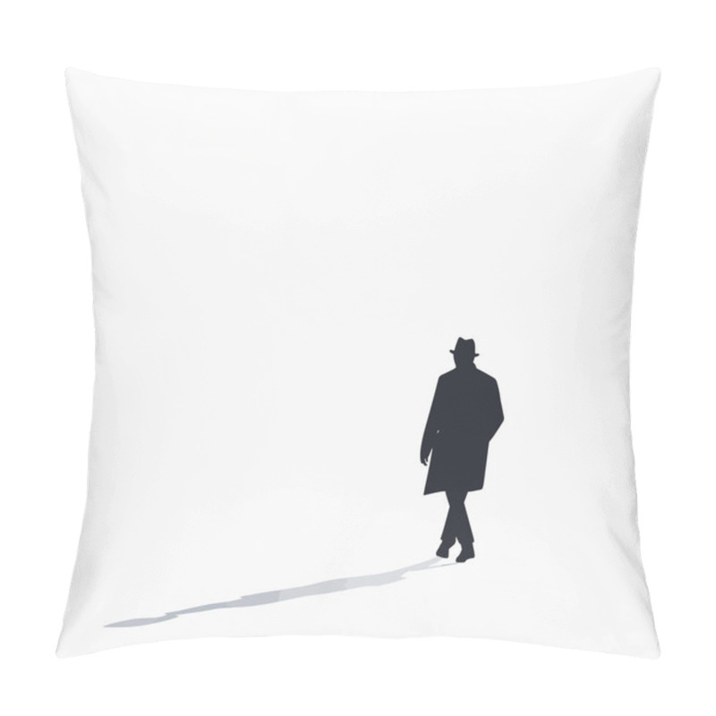 Personality   Person Walking On A Foggy Morning Flat Vector Pillow Covers