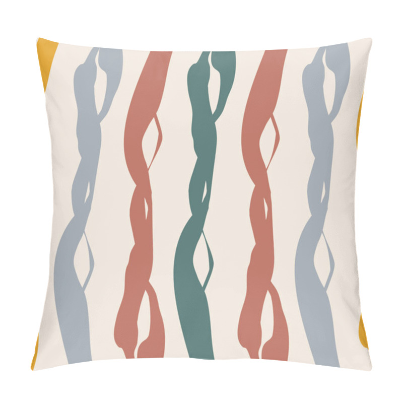 Personality  Painterly Weave Effect Vertical Stripes In Warm Tones Of Teal, Red Purple And Orange. Seamless Vector Pattern On Light Background With Homespun Feel. Great For Wellbeing, Packaging, Graphic Design Pillow Covers