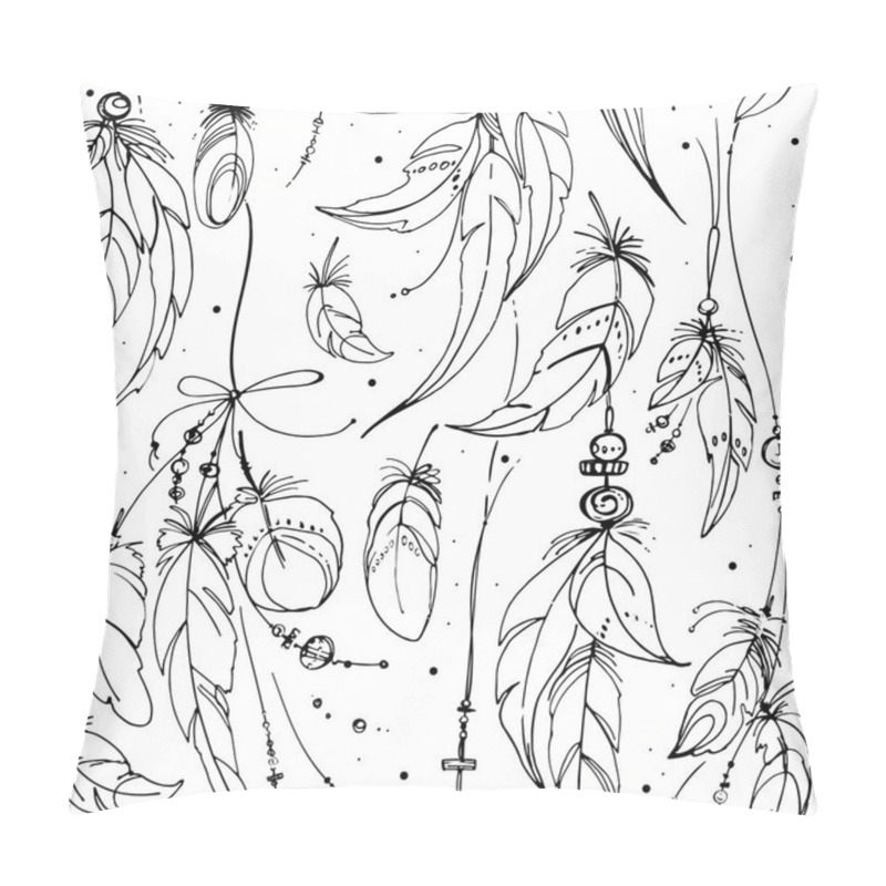 Personality  Ethnic Feathers Pattern Pillow Covers