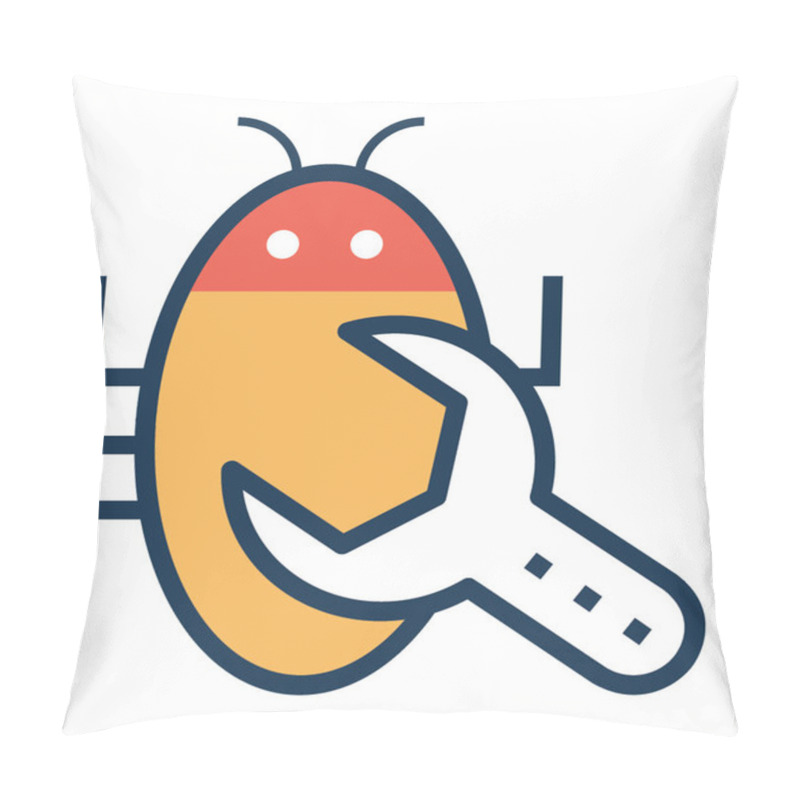 Personality  Bug Fixing Vector Icon Pillow Covers