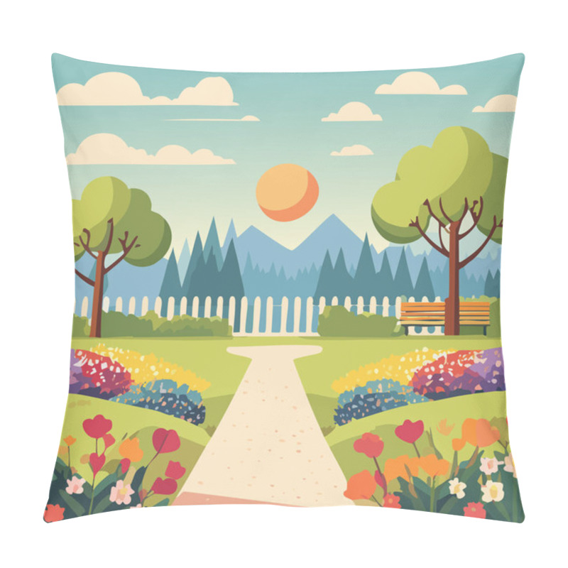 Personality  Secluded Garden With Rare Flowers Pillow Covers