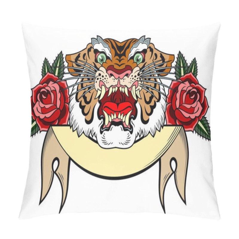 Personality  The Head Of A Maliciously Roaring Tiger Pillow Covers