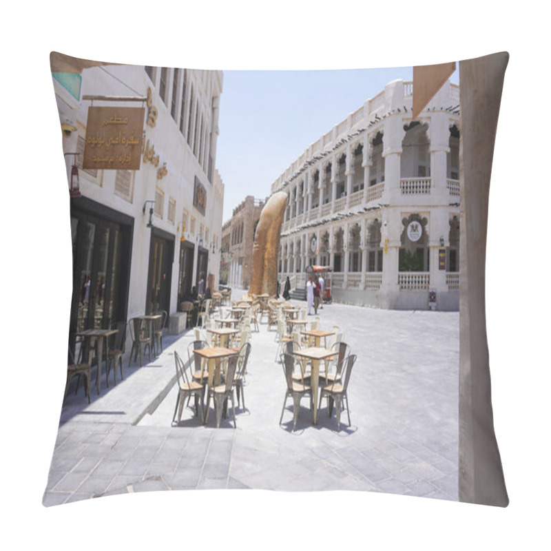 Personality  King's Thumb (cener) At The Marketplace In Doha, Qatar Pillow Covers