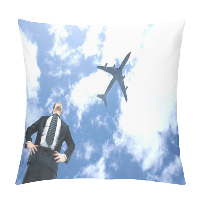 Personality  Man Looking On Airplane Pillow Covers