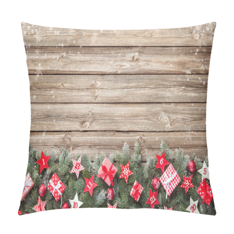 Personality  Fir Tree Branches With Advent Calendar Stars And Gift Boxes Pillow Covers