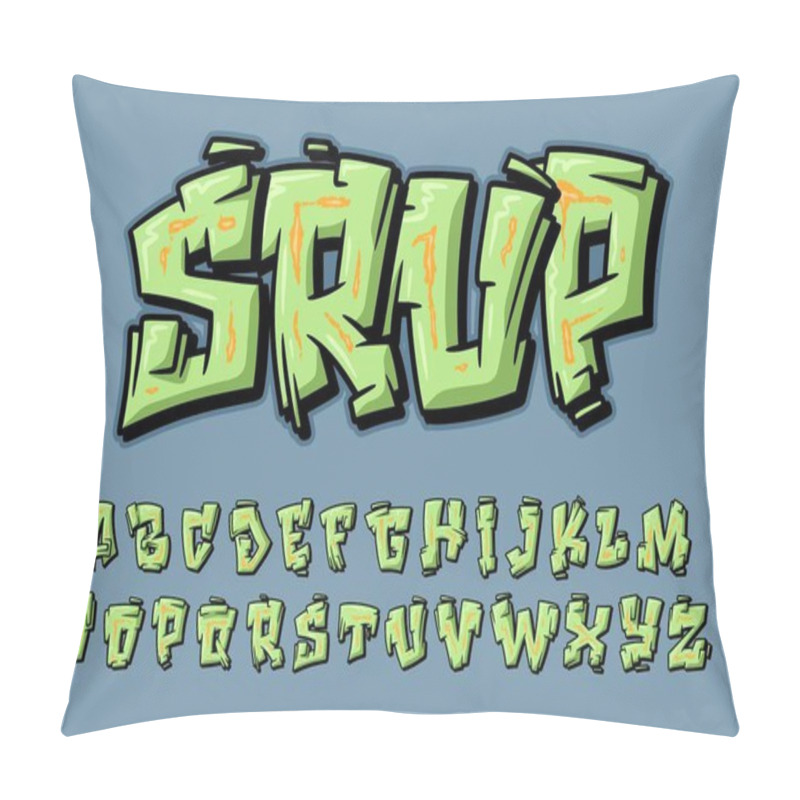 Personality  Alphabet Street Graffiti Text Vector Letters Pillow Covers